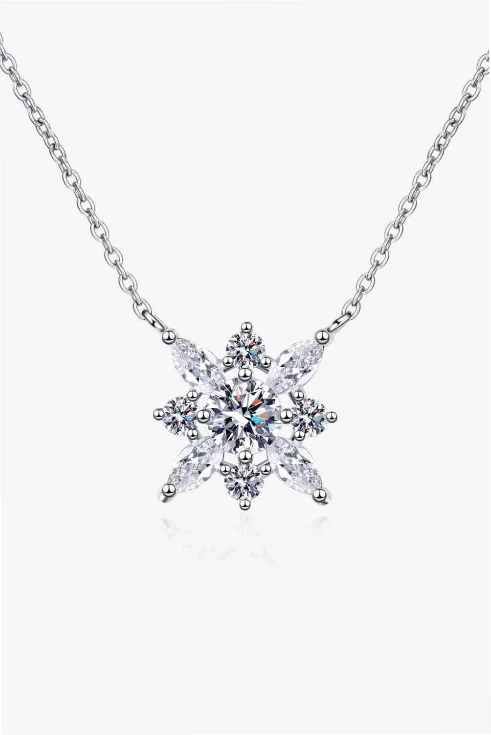 Moissanite Rhodium-Plated Necklace Silver One Size Moissanite - Tophatter Daily Deals